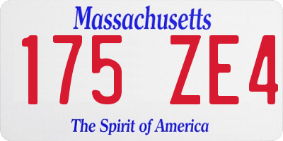MA license plate 175ZE4