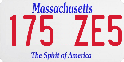 MA license plate 175ZE5