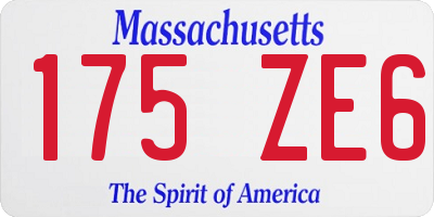 MA license plate 175ZE6