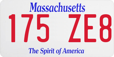 MA license plate 175ZE8