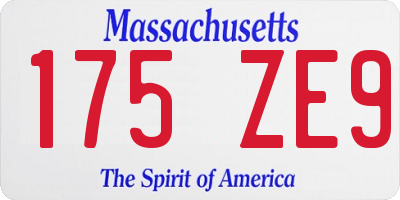 MA license plate 175ZE9