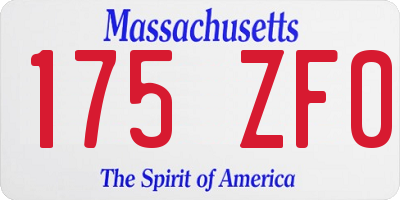 MA license plate 175ZF0