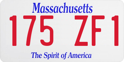 MA license plate 175ZF1