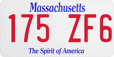 MA license plate 175ZF6