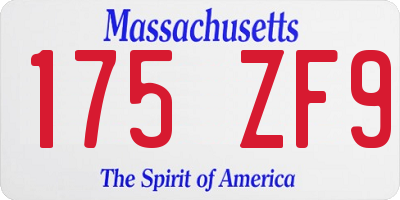 MA license plate 175ZF9