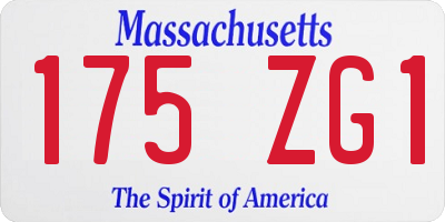 MA license plate 175ZG1
