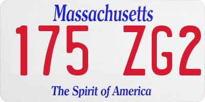 MA license plate 175ZG2