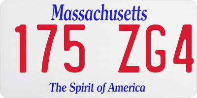 MA license plate 175ZG4