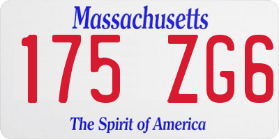 MA license plate 175ZG6