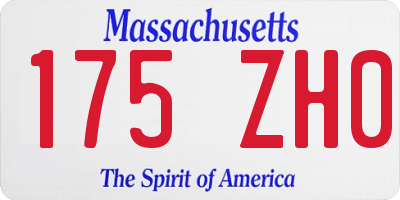 MA license plate 175ZH0