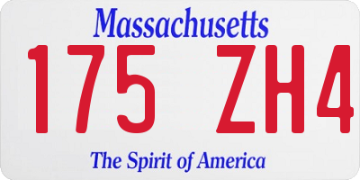 MA license plate 175ZH4