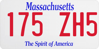 MA license plate 175ZH5