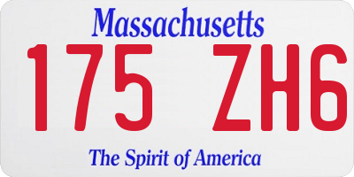 MA license plate 175ZH6