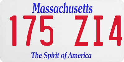 MA license plate 175ZI4