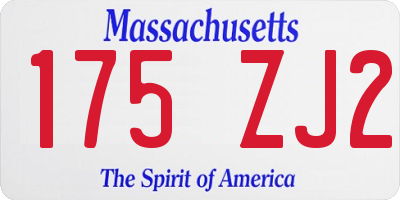 MA license plate 175ZJ2