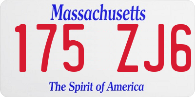 MA license plate 175ZJ6