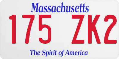MA license plate 175ZK2