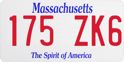 MA license plate 175ZK6