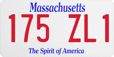 MA license plate 175ZL1