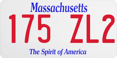 MA license plate 175ZL2
