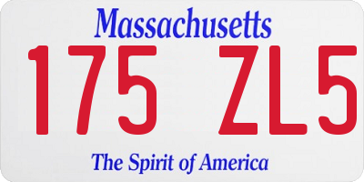 MA license plate 175ZL5