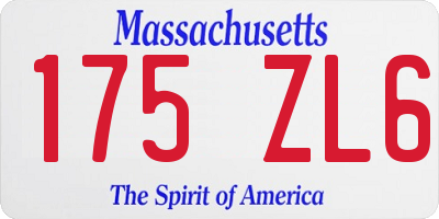 MA license plate 175ZL6