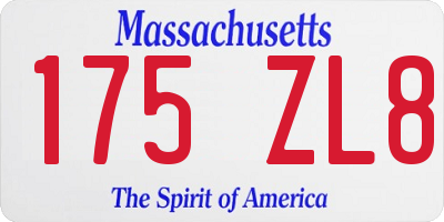MA license plate 175ZL8