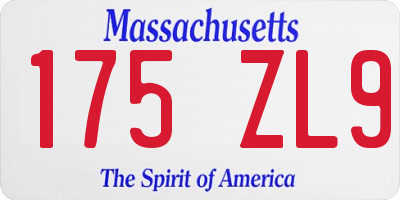 MA license plate 175ZL9