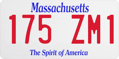 MA license plate 175ZM1