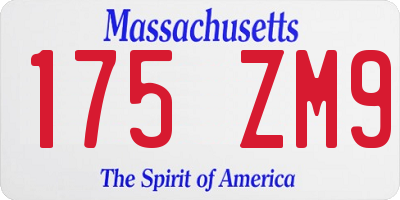 MA license plate 175ZM9