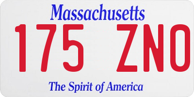 MA license plate 175ZN0