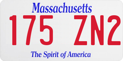 MA license plate 175ZN2
