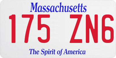 MA license plate 175ZN6