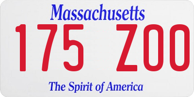 MA license plate 175ZO0