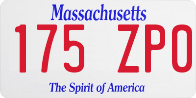 MA license plate 175ZP0