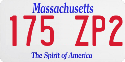 MA license plate 175ZP2