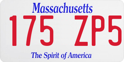 MA license plate 175ZP5