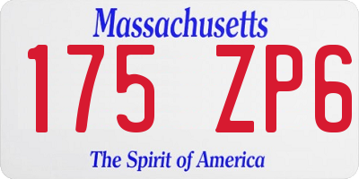 MA license plate 175ZP6