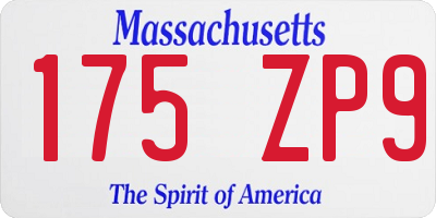 MA license plate 175ZP9