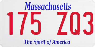 MA license plate 175ZQ3