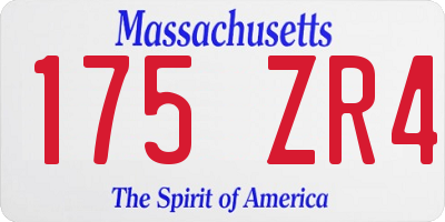 MA license plate 175ZR4