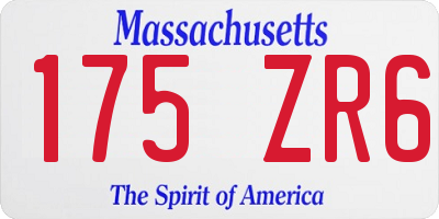 MA license plate 175ZR6