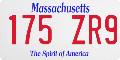MA license plate 175ZR9