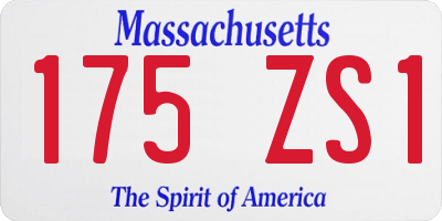 MA license plate 175ZS1