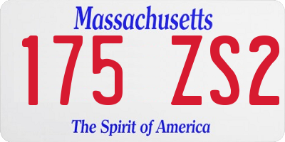 MA license plate 175ZS2