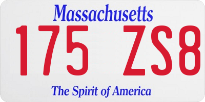 MA license plate 175ZS8