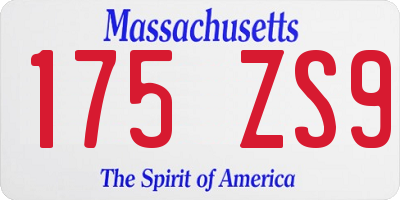 MA license plate 175ZS9
