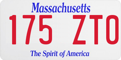 MA license plate 175ZT0