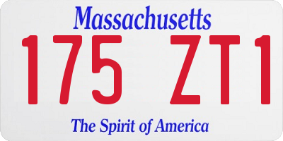 MA license plate 175ZT1