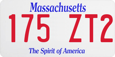 MA license plate 175ZT2